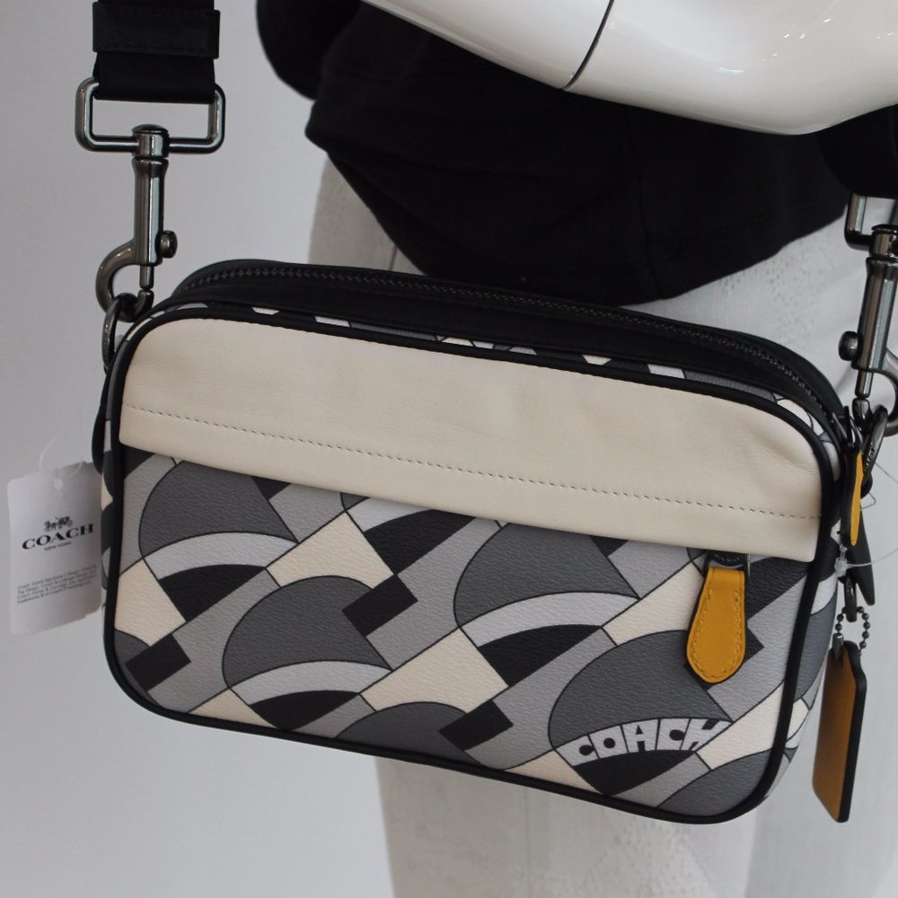 NWT Coach 1976 Graham deco bridge print leather crossbody bag COLORBLOCK purse - Picture 14 of 15